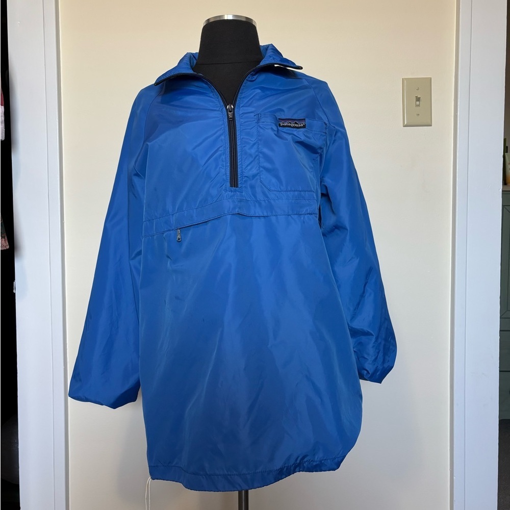 VINTAGE Patagonia Men’s Packable Blue Rain Jacket Pullover with Hood